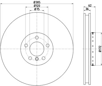 HELLA PAGID 8dd355120721 -  Тормозной диск
